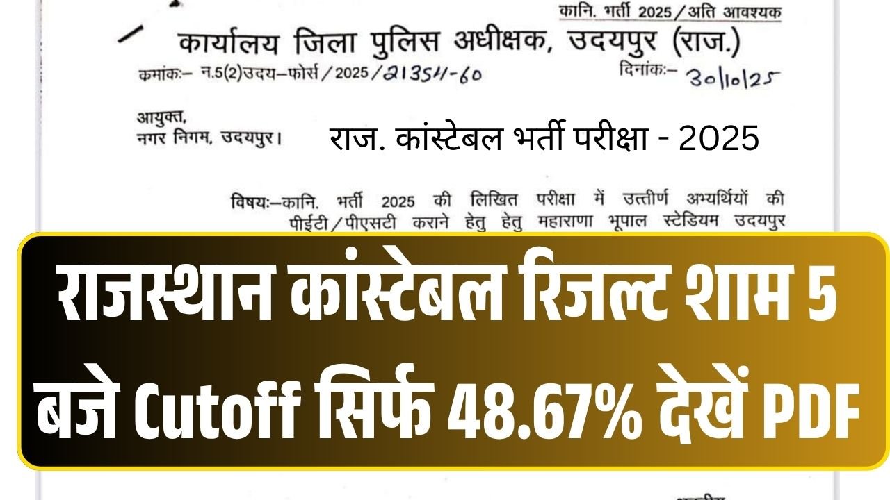 Rajasthan Police Constable Result 2025